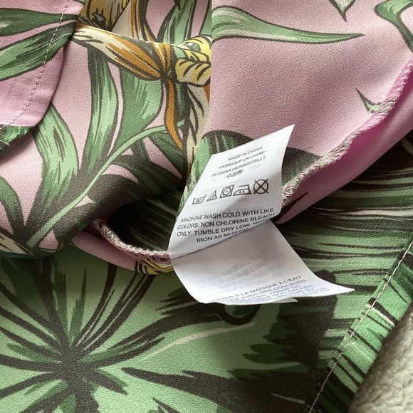 J. Crew Factory Island Floral Printed Tie Cold Shoulder Resort Top Blouse Sz 2 - Picture 8 of 13